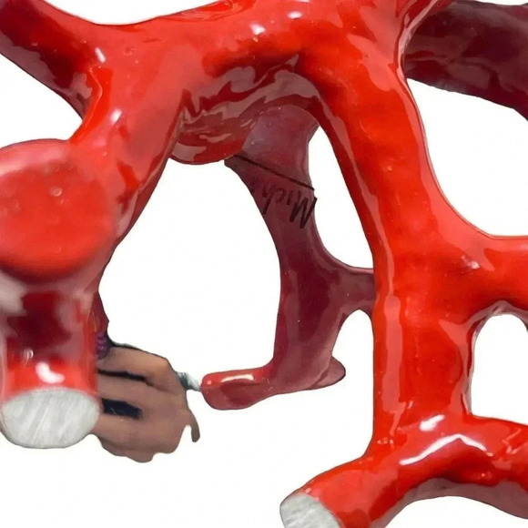 Michael Aram Ocean Reef bowl silver with coral bottom medium size - Picture 8 of 9